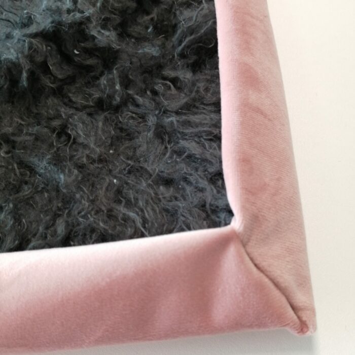Samt verschiedene Farben, Kunstfell-Plaid, Rückseite Sheep grey – Bild 3