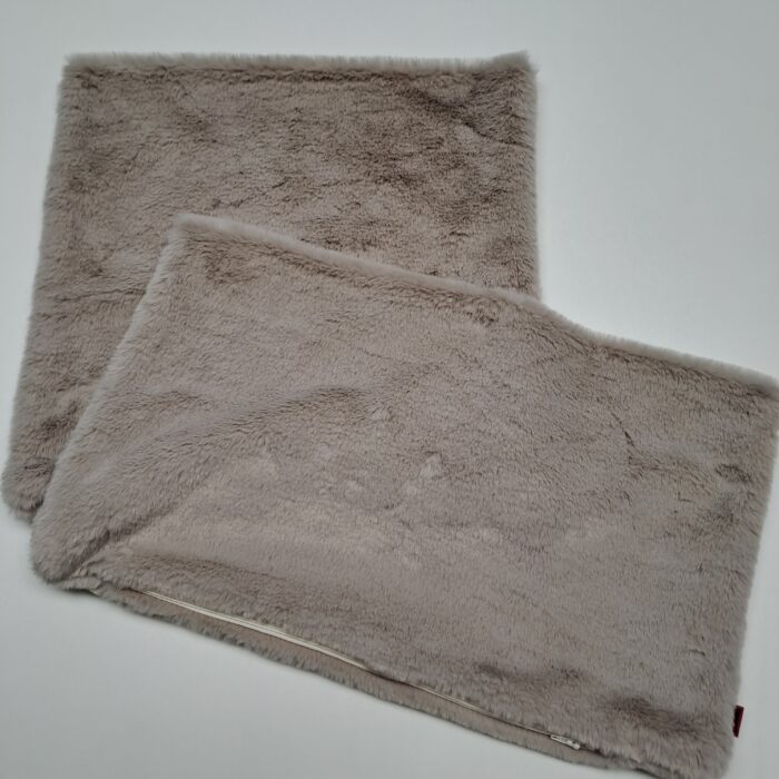Kanin taupe, Kunstfell-Kissenhüllen, verschiedene Größen – Bild 4