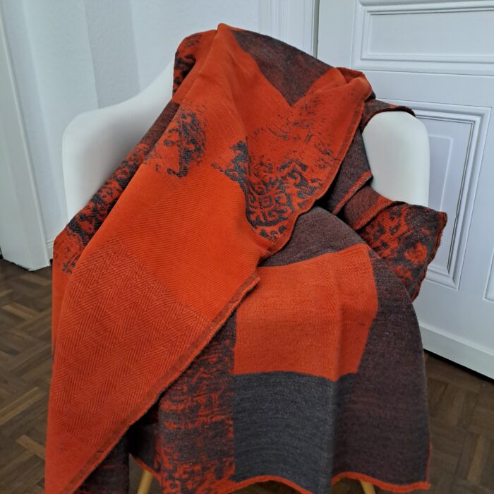 Loft orange, Fransen-Plaid