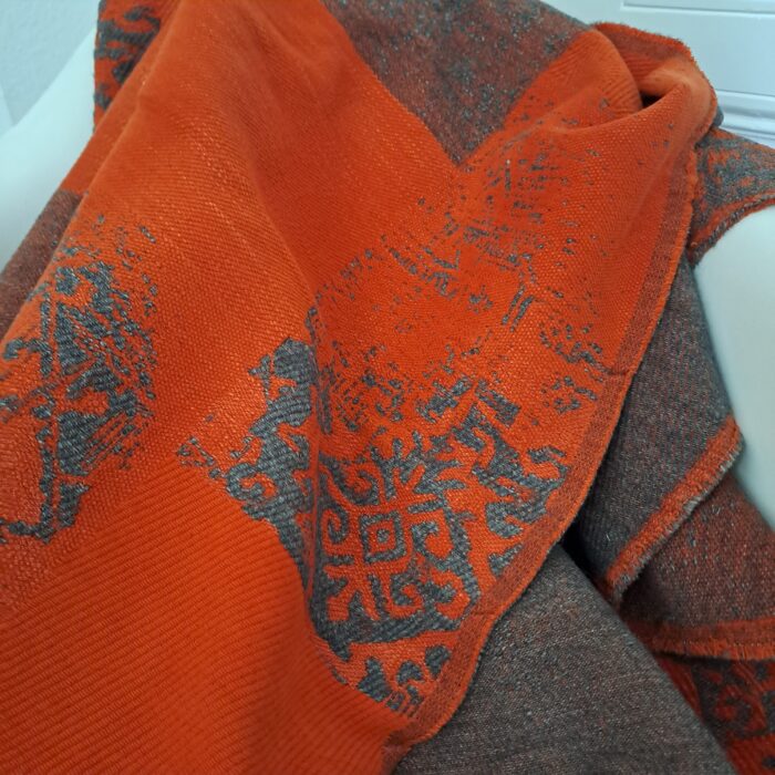 Loft orange, Fransen-Plaid – Bild 2