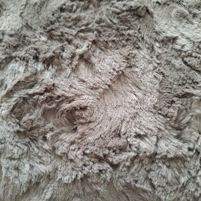 Lamm mocca, Kunstfell-Plaid, Rückseite Wool-Cashmere kitt – Bild 3
