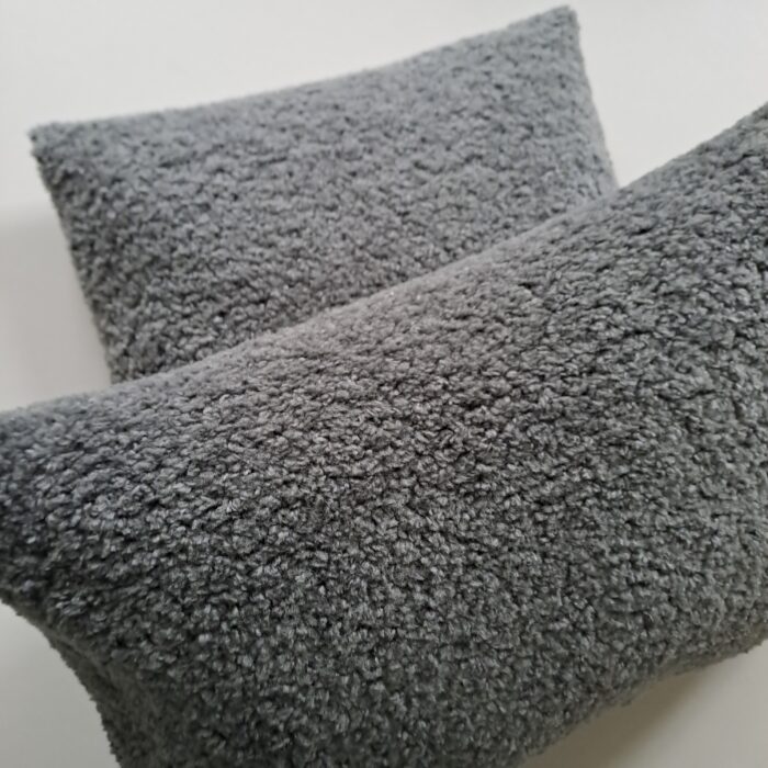 Teddy grey, Kunstfell-Kissenhüllen, verschiedene Größen – Bild 3