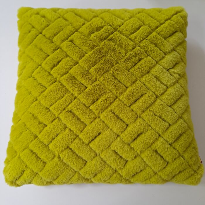 Quilt lime, Kunstfell-Kissenhüllen, 40x40cm, Auslaufmodell
