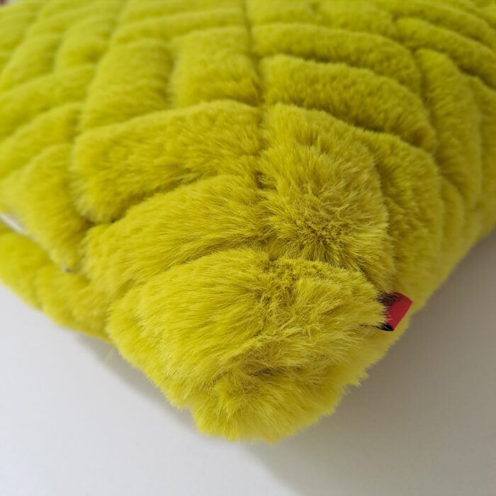 Quilt lime, Kunstfell-Kissenhüllen, 40x40cm, Auslaufmodell – Bild 2
