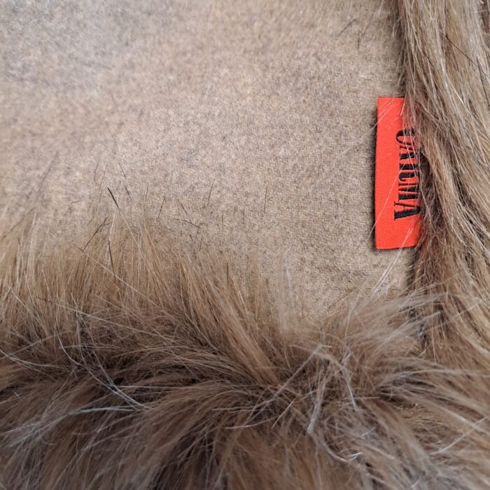 Fuchs taupe, Patchwork-Plaid, Rückseite Wool-Cashmere kitt – Bild 5
