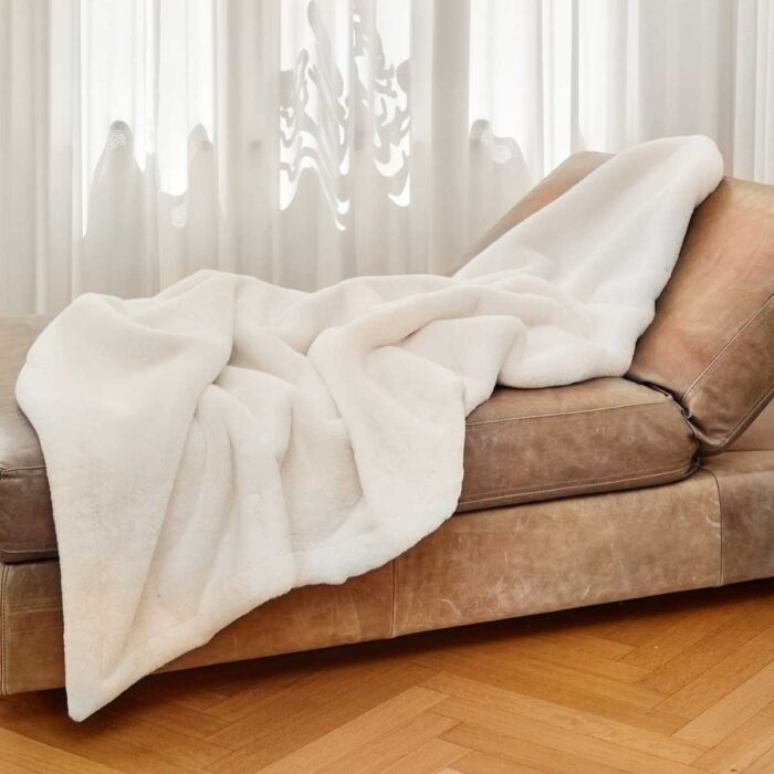 Hermelin champagner Plaid