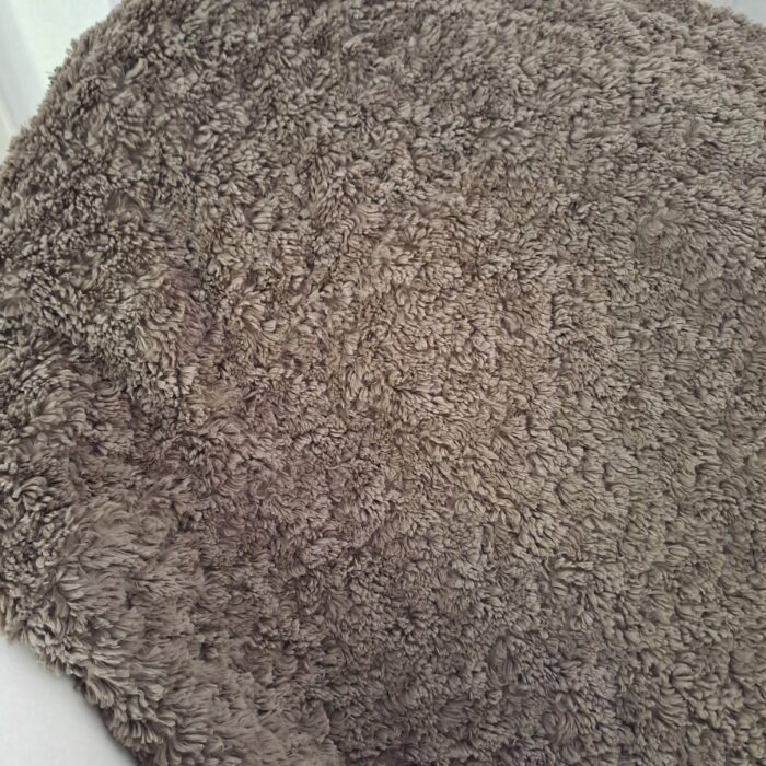 Merino schlamm, Patchwork-Plaid, Rückseite Wool-Cashmere kitt – Bild 4