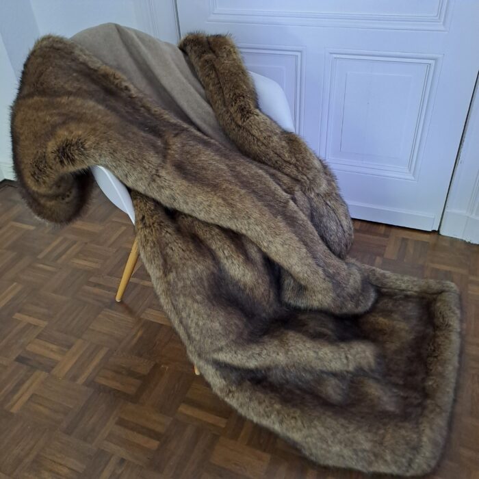 Real-Fox, Patchwork-Plaid, Rückseite Wool-Cashmere camel