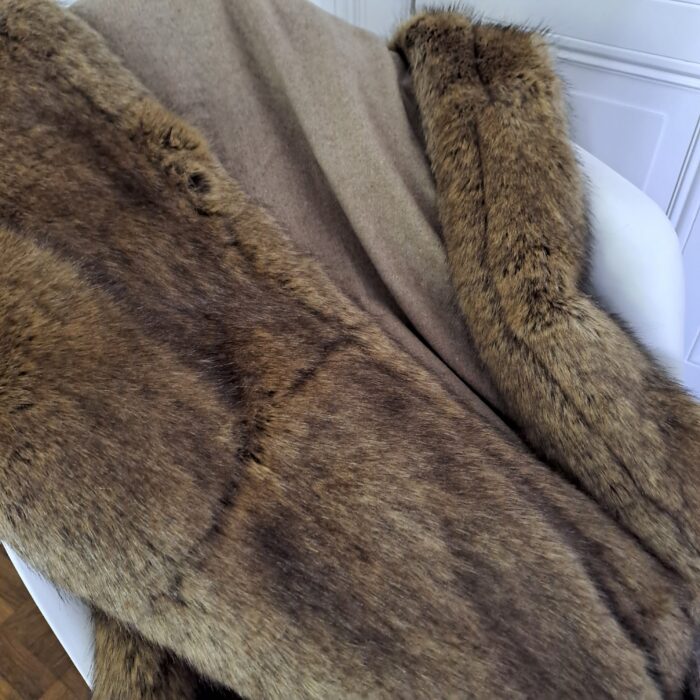 Real-Fox, Patchwork-Plaid, Rückseite Wool-Cashmere camel – Bild 2